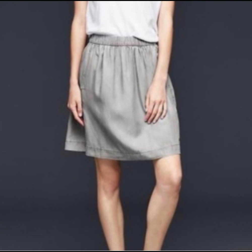 Gap Tencel Lyocell Grey Skirt with Pockets